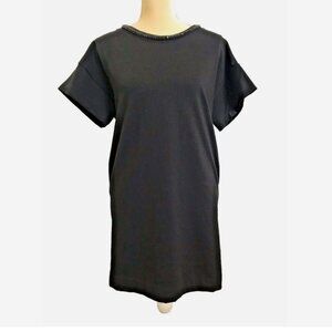 OTTOD'AME Short Black Dress NWT 40 US 4 Crystal Neckline